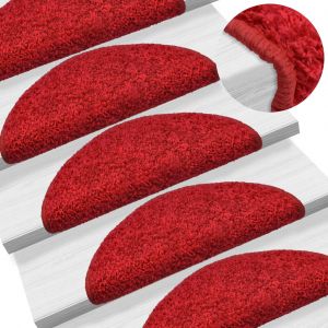 Image de VidaXL 15 pcs Tapis d'escalier Rouge 65 x 25 cm