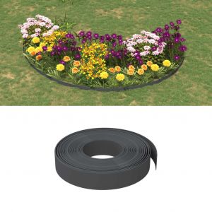 VidaXL Bordures de jardin 4 pcs gris 10 m 10 cm poly&eacute;thyl&egrave;ne