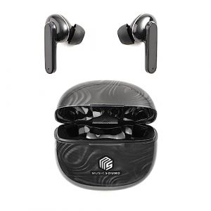 Music Sound - ÉCOUTEURS Wireless Intra-Auriculaires - Casque Bluetooth Intra-Auriculaires Wireless pour Smartphones avec étui de Chargement 5 Times – Autonomie 5h - Fantasy Charbon