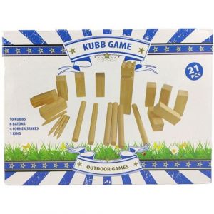 Jeu de cubes d'extérieur - Jeu d'adresse en pin 21 pièces