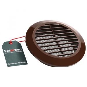 Grille daération - KOTARBAU - Ronde - Diamètre 125 mm - Plastique marron - Moustiquaire intégrée