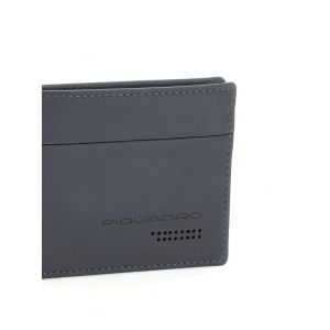 Piquadro Portefeuille en cuir &agrave; logo imprim&eacute; - Gris