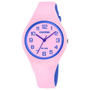 Image de Calypso Montre JUNIOR K5777-1 - Montre 34MM RESINE ROSE CADRAN ROSE BLEUS SUR BRACELET RESINE ROSE Femme