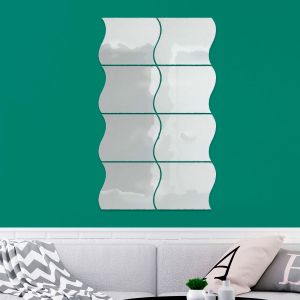 8 stickers miroirs vagues