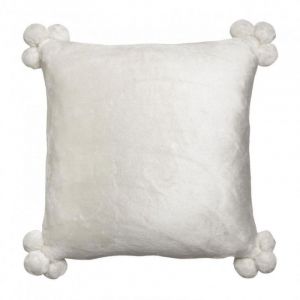 Vivaraise Housses de coussins TENDER POMPONS - Couleur 45x45 cm - Taille Blanc