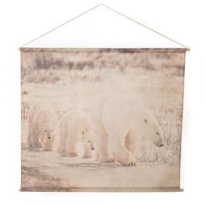 Amadeus Kakemono Famille Ours 120x140 - Gris - Tissu