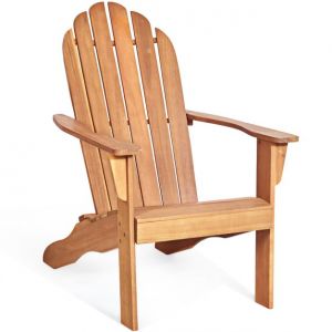 Coast Outdoor Wood Adirondack Chair 69x88x103 cm - Bois d'acacia naturel - Chaise de jardin pour terrasse, balcon et jardin