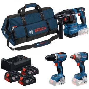 Bosch Combo Kit 3 outils 18 V GSR + GDX + GBH + Sac à outils - 0615A50093