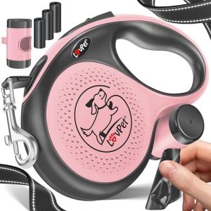 Lovpet - Laisse à Enrouleur pour Chiens pour Petits et Grands Chiens Poignée Ergonomique & Antidérapante Rallonge de Laisse 360° Mailles