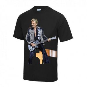 T-Shirt Manches Courtes Johnny Halliday Homme Noir