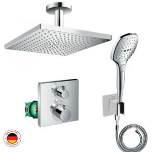 Image de Hansgrohe Mitigeur douche encastrable thermostatique + Douche de tête Raindance E 300 + accessoires