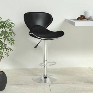 VidaXL Tabouret de bar Noir Similicuir