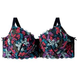 Soutien-gorge à armatures grand maintien noir/turquoise Eva