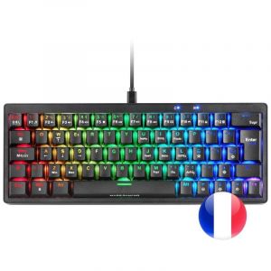 Mars Gaming MKMINIPRO Clavier Mécanique RGB 60% Switch Bleu Noir Français