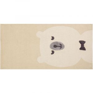 Beliani Tapis enfant imprim&eacute; ours en coton 80 x 150 cm beige SIMAU
