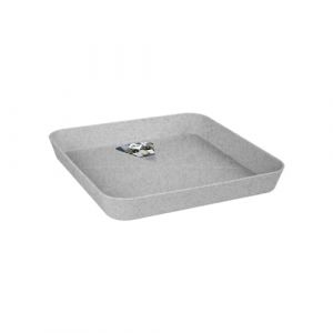 Elho Loft Urban Soucoupe Carrée 28 - Soucoupe pour Extérieur - Ø 27.5 x H 3.8 cm - Gris/Living Ciment