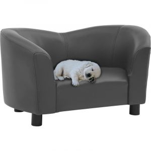 VidaXL Canapé pour chien Gris 67x41x39 cm Similicuir