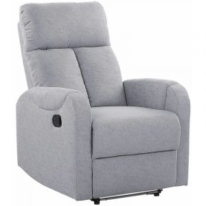 Beliani Fauteuil de relaxation en tissu gris avec LEDs et port USB SOMERO