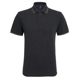 Asquith & Fox - Polo - Homme (2XL) (Noir chiné/gris) - UTRW4809