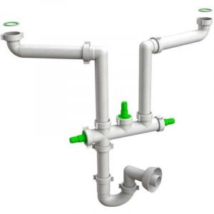 Kiamami Valentina Siphon D'&eacute;vier Peu Encombrant Avec 2 Entr&eacute;es Et 3 Raccords Auxiliaires / Space 2