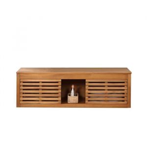 Meuble sous vasque suspendu en bois d'acacia 130 cm PENEBEL