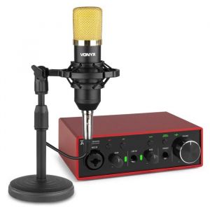 Image de Vonyx Producer Recording Set Noir - Kit Studio Complet Interface USB + Micro à Condensateur Home-Studio Streaming & Podcast