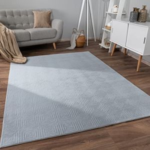 Paco Home - Tapis Salon Chambre Adulte Poils Ras Scandinave Motif Boho Motif Geometrique 60x100 cm, Gris