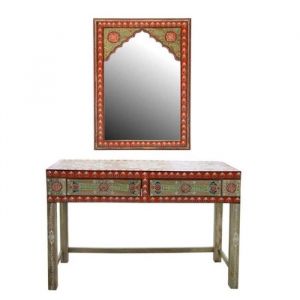 Image de Console DKD Home Decor Miroir Multicouleur Acrylique Bois de manguier (117 x 40 x 76 cm)