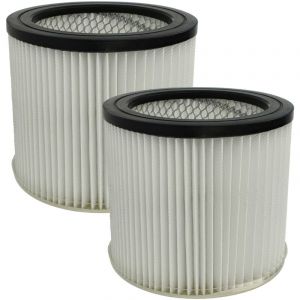 Vhbw 2x filtre plissé remplacement pour Scheppach 7907709719 pour aspirateur à sec/humide - noir / blanc