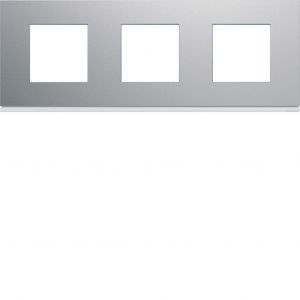 Hager Plaque gallery plastique peint 3 postes horizontale 71mm titane (WXP0113)