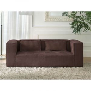 Lisa Design - Stella - canap&eacute; fixe 2 places - en velours c&ocirc;tel&eacute; - style contemporain - marron - Marron