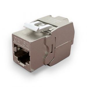 Waytex Embase RJ45 Cat6a FTP keystone sans outil m&eacute;tal 10 Gbps