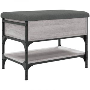 VidaXL Banc à chaussures sonoma gris 62x42x45 cm bois d'ingénierie