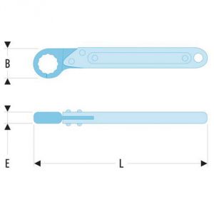 Image de Facom 70A.13 - Clés à tuyauter droites avec toile métriques