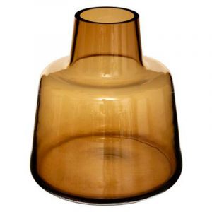 Vase Epaule Design en Verre "Yliana" 23cm Ambre Prix