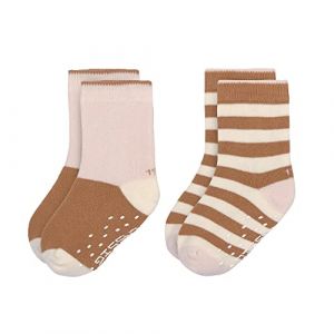 Lässig Chaussettes Unisexes antidérapantes pour Enfants Lot de 2/ Rose/Caramel Taille 27-30