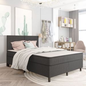 VidaXL Cadre de Lit Tissu Gris 140 x 200 cm Modèle 2