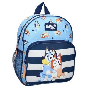 Vadobag Sac à dos pour chien BLUEY et BINGO Étreinte - Sac à dos 2 compartiments pour enfants | école | maternelle - bleu et bleu - dimensions 29 x 23 x 8 cm, Bleu - bleu clair, taille unique