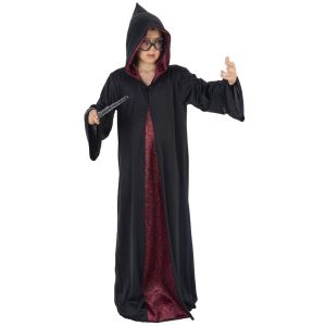 Ruedelafete Déguisement Cape Sorcier noire/Bordeaux 128cm, 7-9 ans