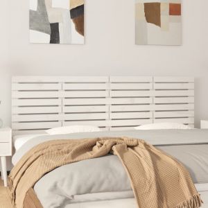 VidaXL T&ecirc;te de lit murale Blanc 166x3x63 cm Bois massif de pin