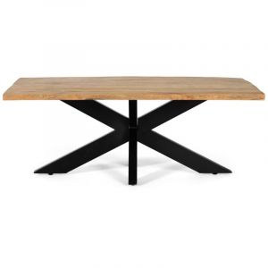 Giner Y Colomer - Table à manger en bois de manguier massif avec pieds croisés