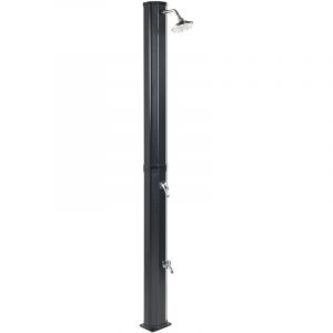 Beliani Douche Extérieur Moderne en PVC Solaire avec Fonction Pluie Noir Topocalma