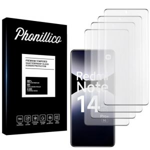 Phonillico Verre Tremp&eacute; pour Xiaomi Redmi Note 14 PRO / Redmi Note 14 PRO PLUS 5G [Pack 4] Film Vitre Protection Ecran