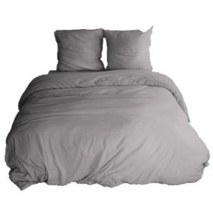 Côté déco - Parure de lit - 100% microfibre lavée - 240 x 260 cm - Anthracite
