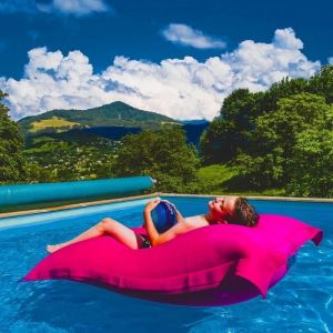 Livedeco - Pouf Géant xxl Déhoussable, Flottant Pour Piscine, Rose pool BiG52