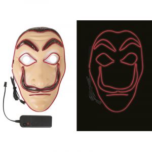 Ptit Clown Masque Visage - Accessoire Deguisement Visage - Masque Casa de papel lumineux LED