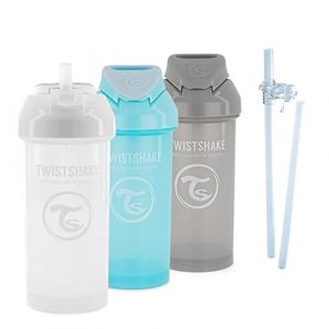 Twistshake Sippy Up Drinking Kit de Gobelet à Paille, 5 st- 3x Tasse d'Entraînement, 2x Paille, 1x Bouteille, 6 Mois et +, Garçon