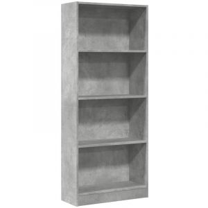 VidaXL Biblioth&egrave;que Gris B&eacute;ton 60x24x143 Cm Bois D'ing&eacute;nierie