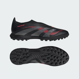 Adidas Mixte Predator League Laceless Turf Football Boots Chaussures, Core Black/Grey Four/Lucid Red, 44 EU