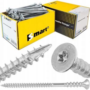 Lot de 100 vis d'ajustement de qualit&eacute; sup&eacute;rieure - Vis d'&eacute;cartement - T25 bleu galvanis&eacute; - Acier - Nervures de fraisage, pointe coup&eacute;e, t&ecirc;te frais&eacute;e - Vis universelles pour bois, filetage &agrave; anneau et